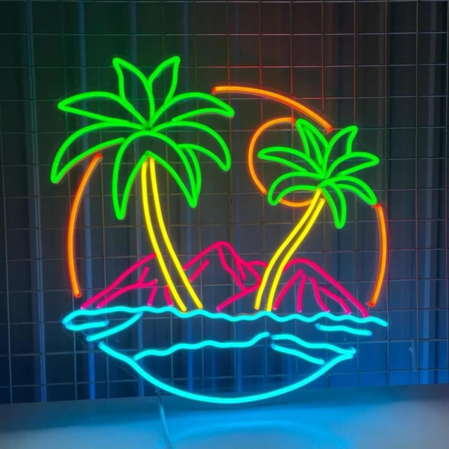 Lighting Decor Rentals - Светодиодная неоновая вывеска «Тропическая пальма» с