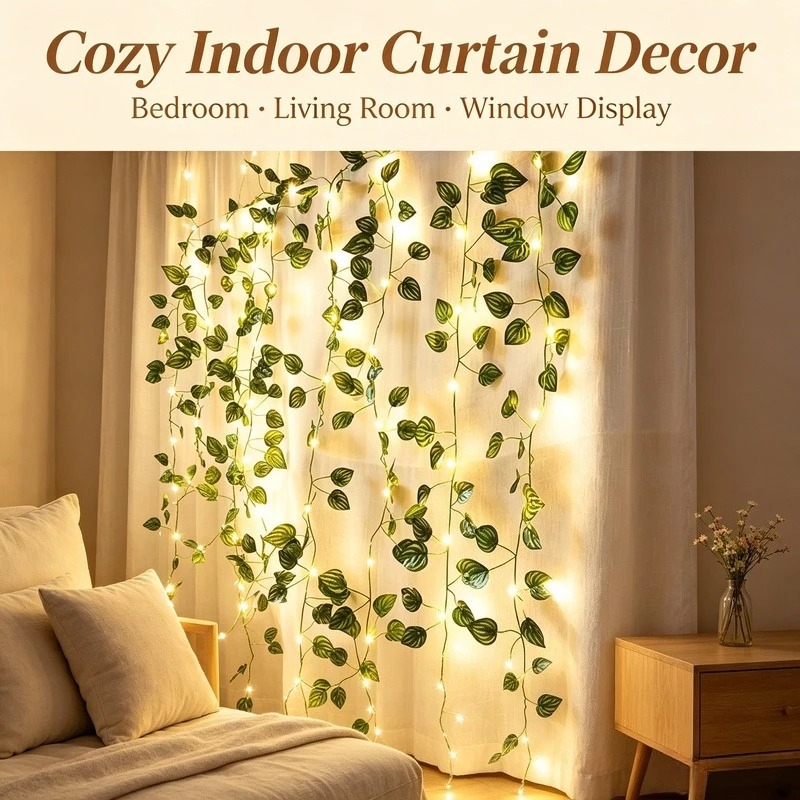 Garden Lighting Decor - Светодиодная гирлянда с искусственными листьями длиной