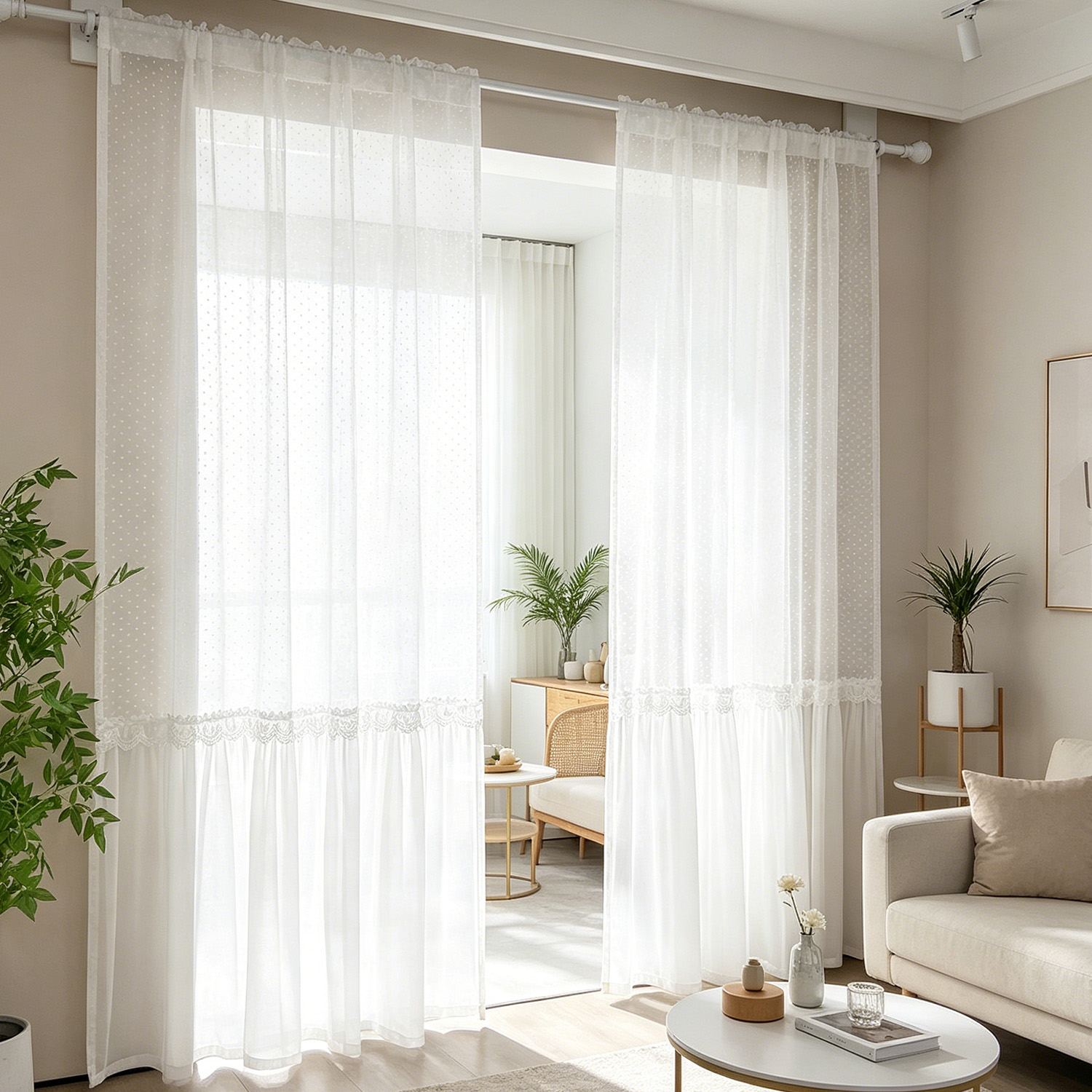 Lighting Decor Ideas - Французская романтическая полупрозрачная занавеска с узором
