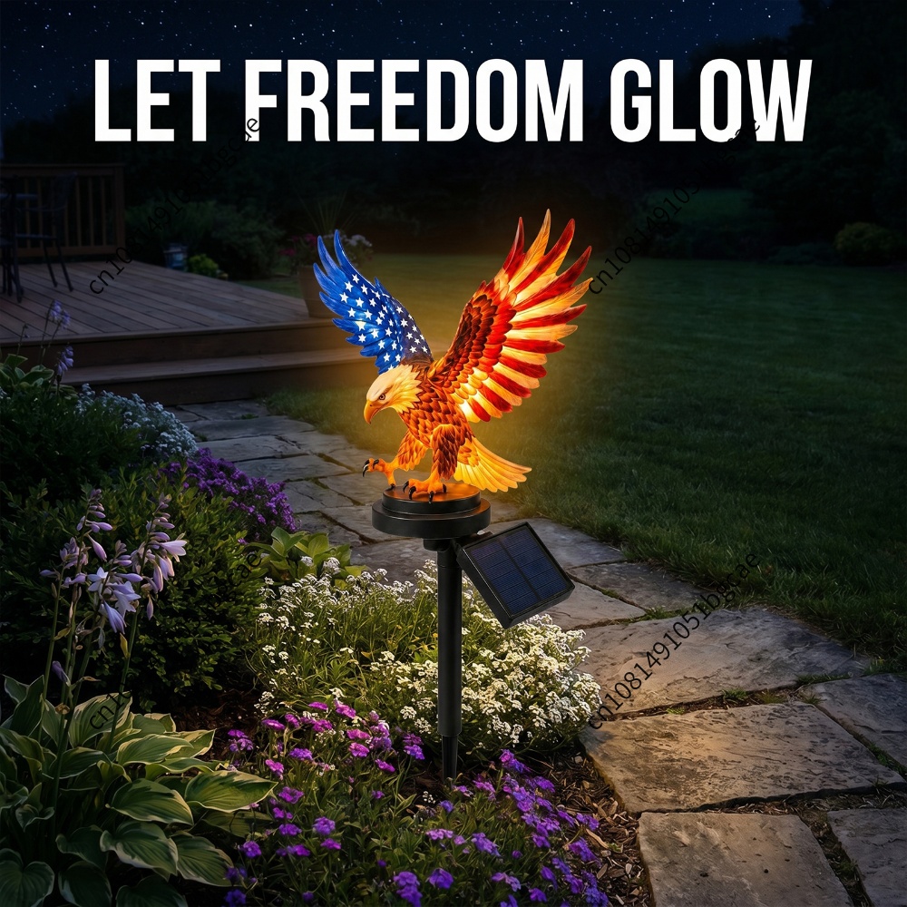Yard Lighting Decor - Фигурка орла на солнечной батарее для