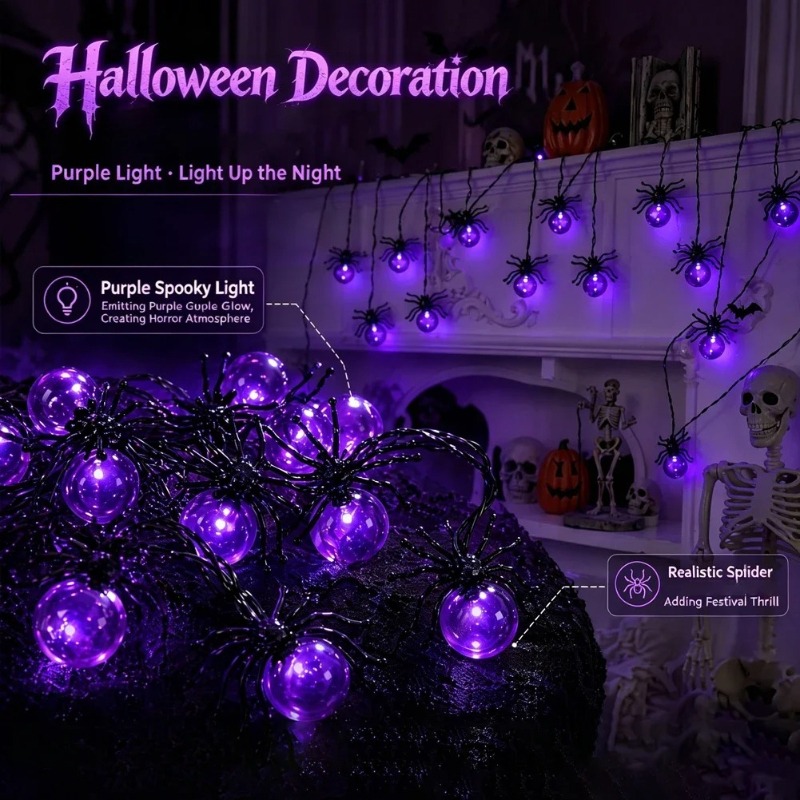 Светодиодные гирлянды-пауки на – обзор и цена Yard Lighting Decor