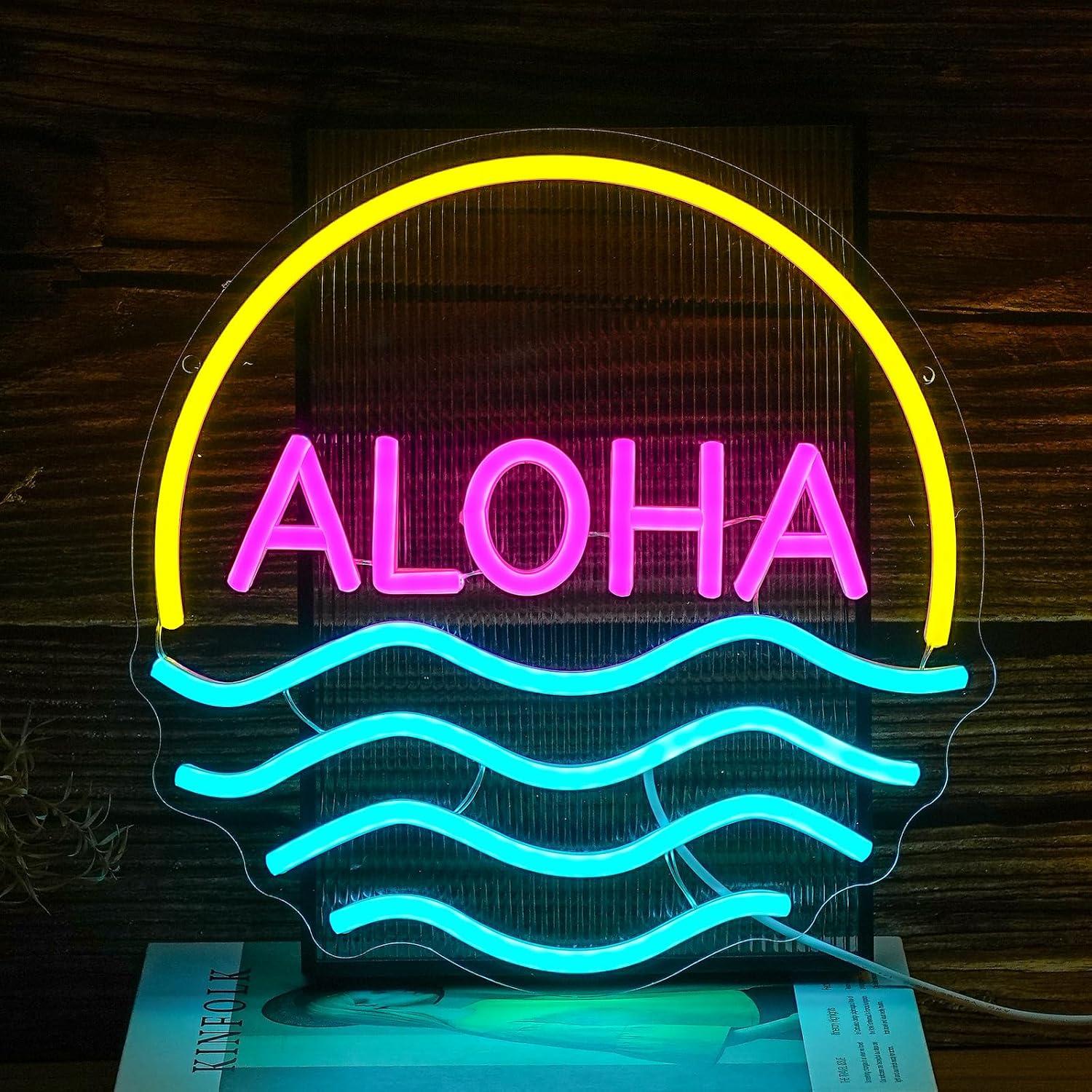 Неоновая вывеска Aloha Sunset  – обзор и цена Lighting Decor Rentals