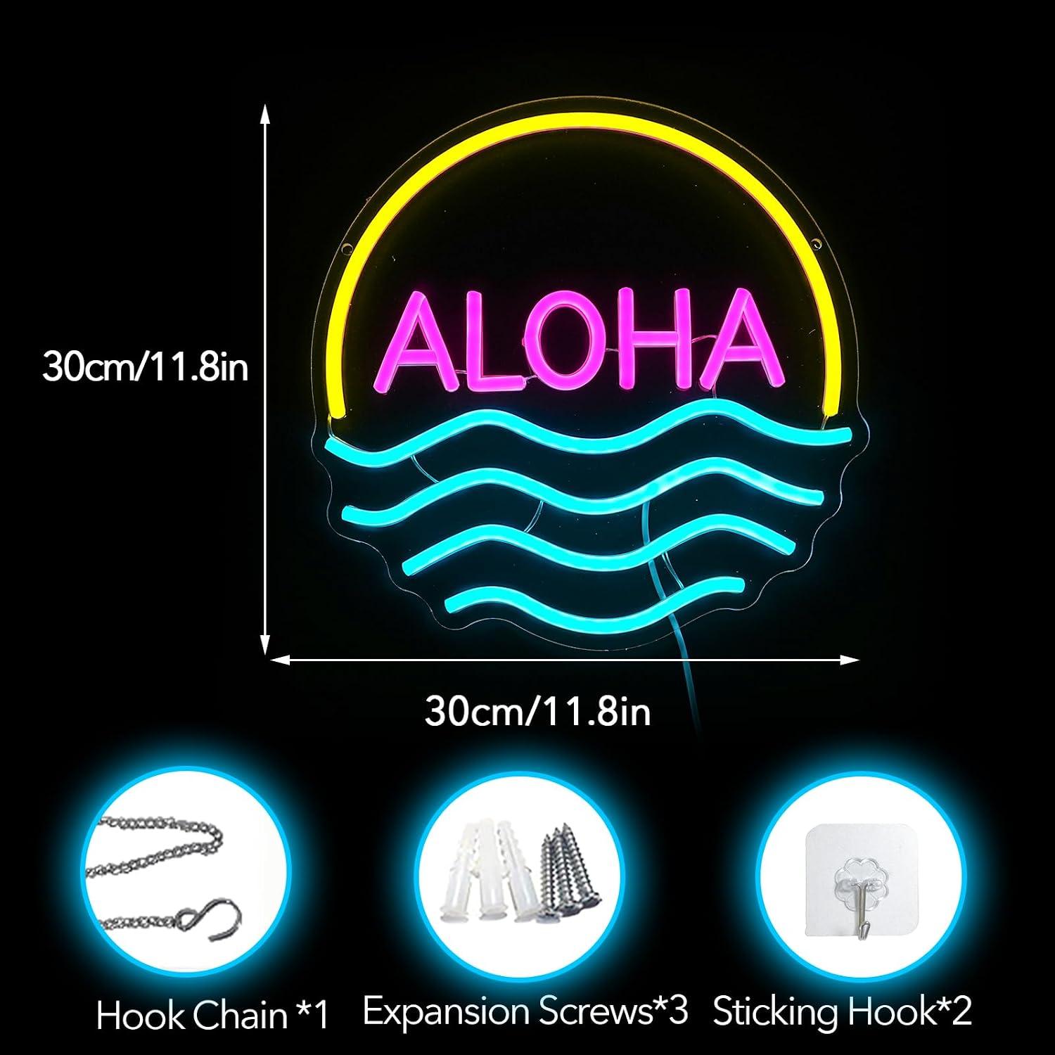 Неоновая вывеска Aloha Sunset  – обзор и цена Lighting Decor Rentals