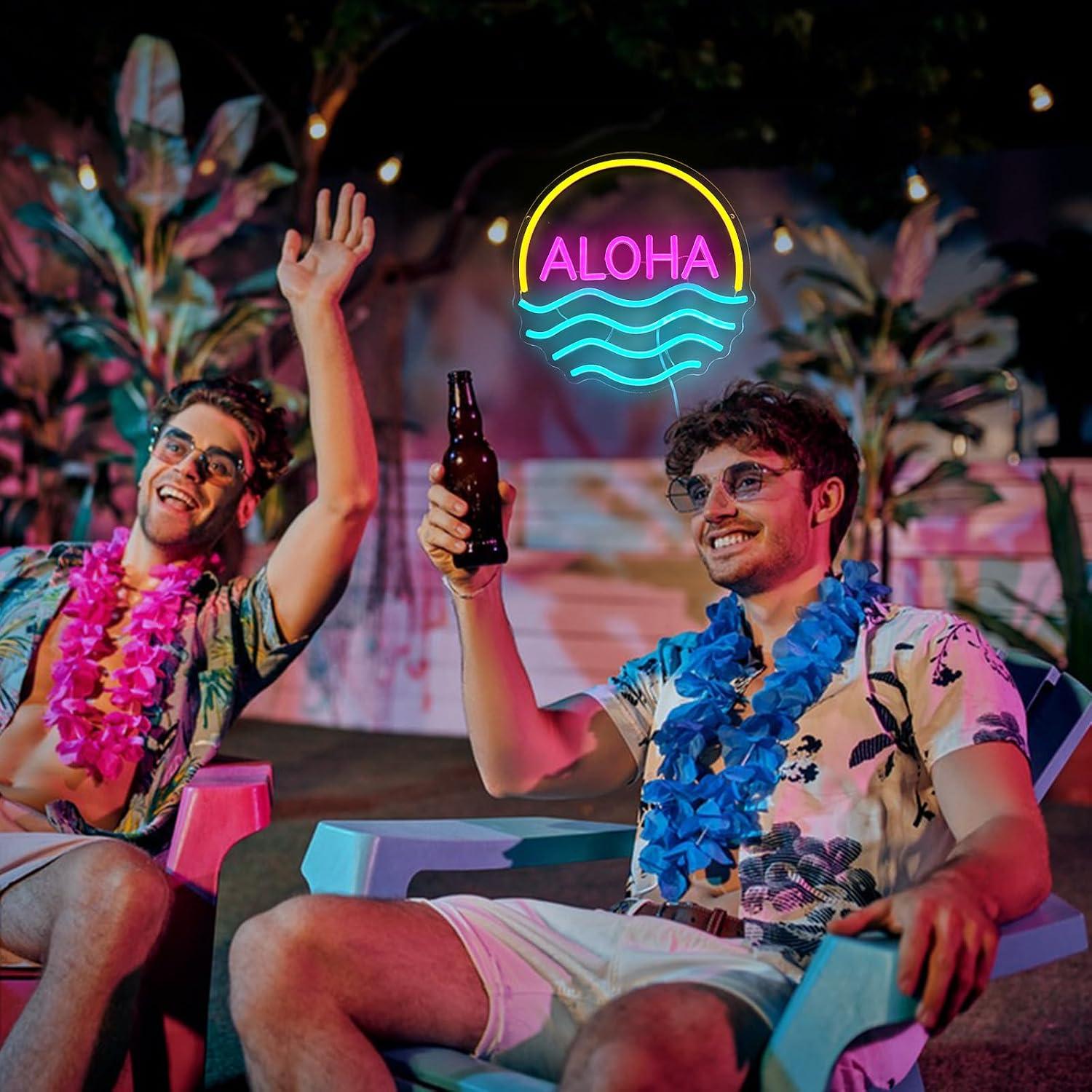 Неоновая вывеска Aloha Sunset  – обзор и цена Lighting Decor Rentals