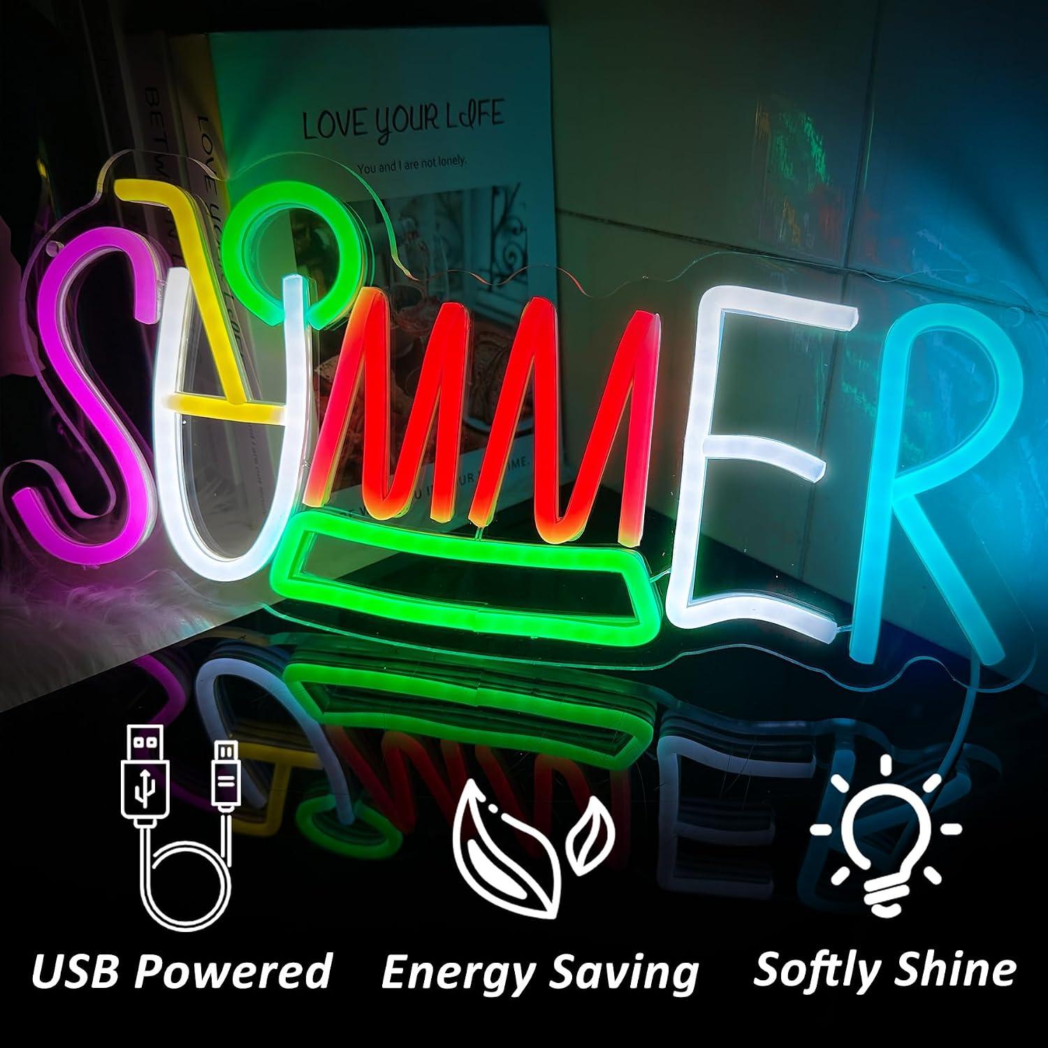 Летняя неоновая вывеска с USB- – обзор и цена Lighting Decor Rentals