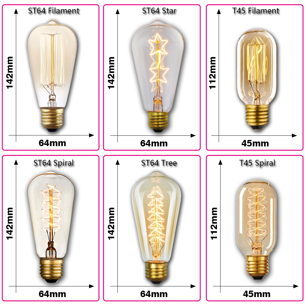 Ретро лампочка Эдисона E27 40  – обзор и цена Lighting Decor Ideas